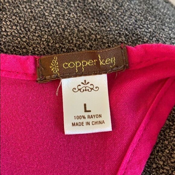 copper Key Pink Zip Back Racerback Tank Top L - Picture 5 of 6